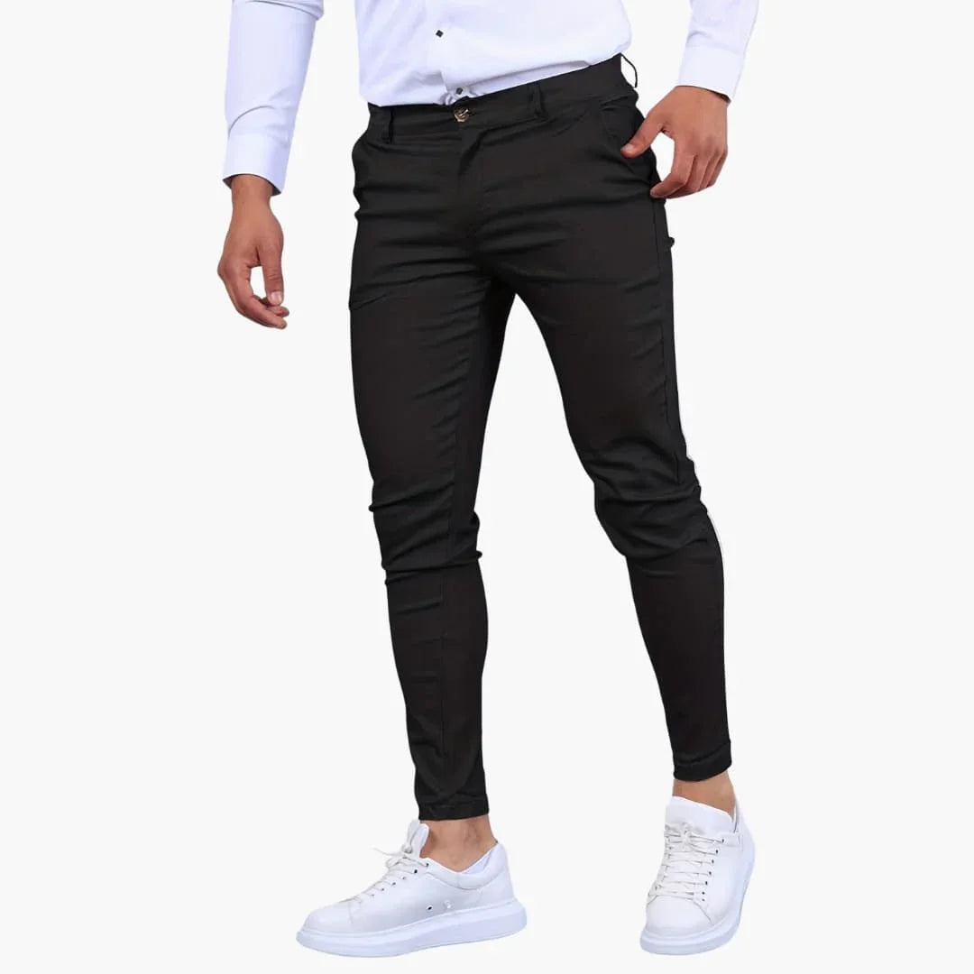 Men's Chino Pants with Waistband and Side Pockets