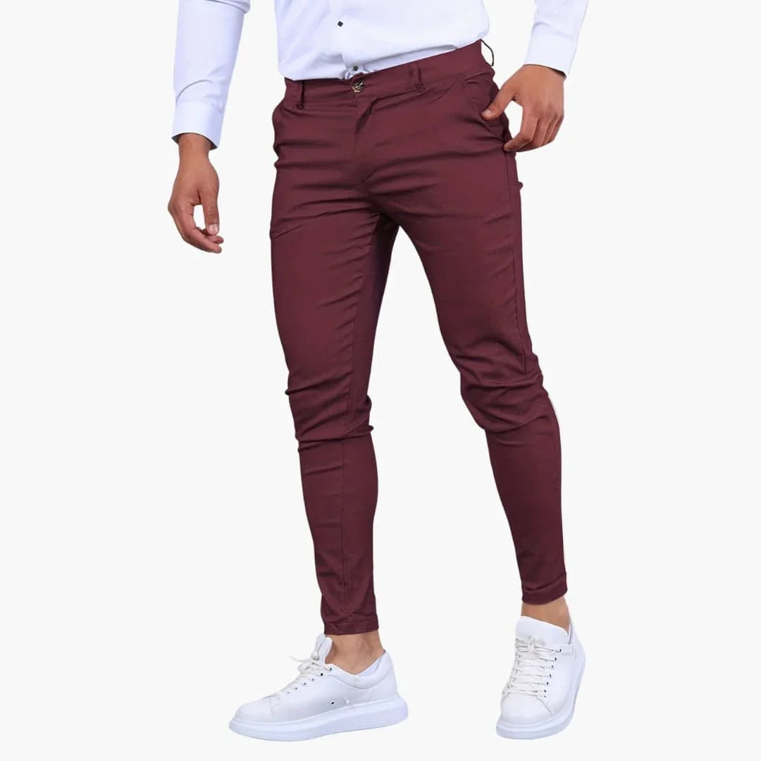 Men's Chino Pants with Waistband and Side Pockets