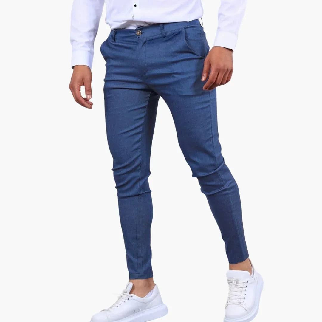 Men's Chino Pants with Waistband and Side Pockets