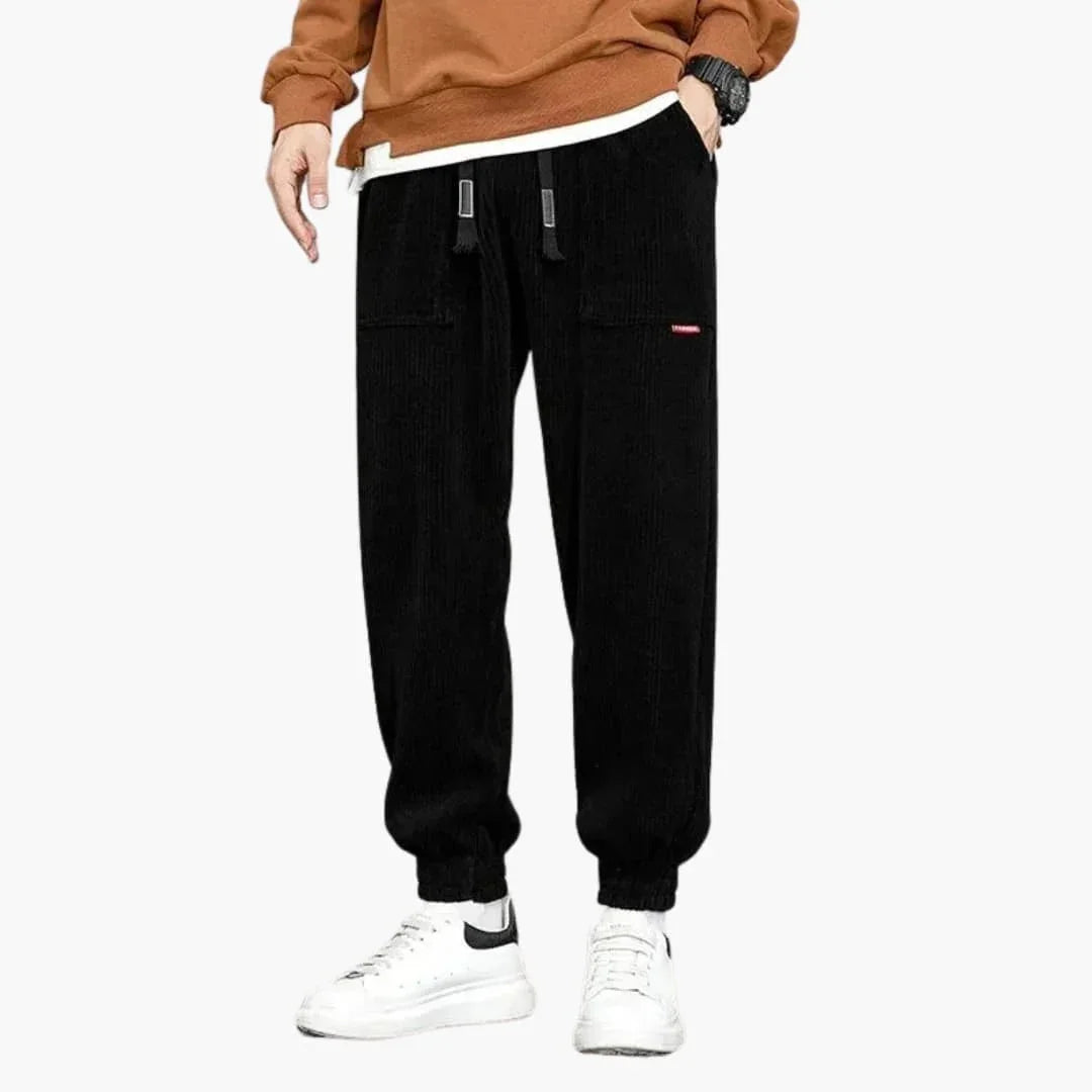 Bavane | Men's Corduroy Jogging Pants with Drawstring and Side Pockets