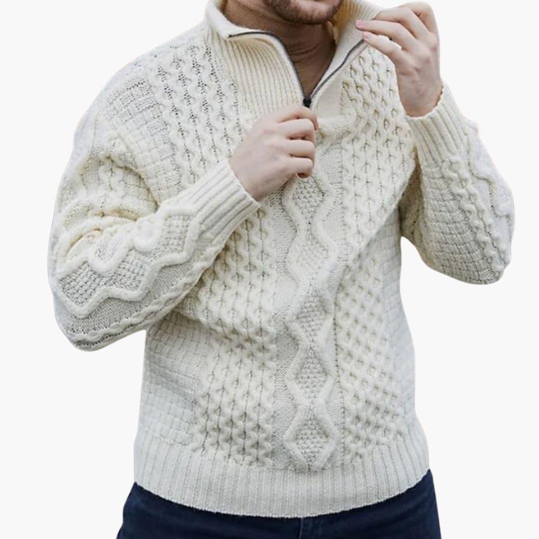 Bavane | Men's Half-Zip Pullover with Stand-Up Collar