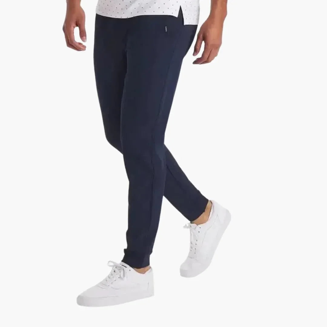 Men's Pants with Elastic Waistband and Adjustable Drawstring