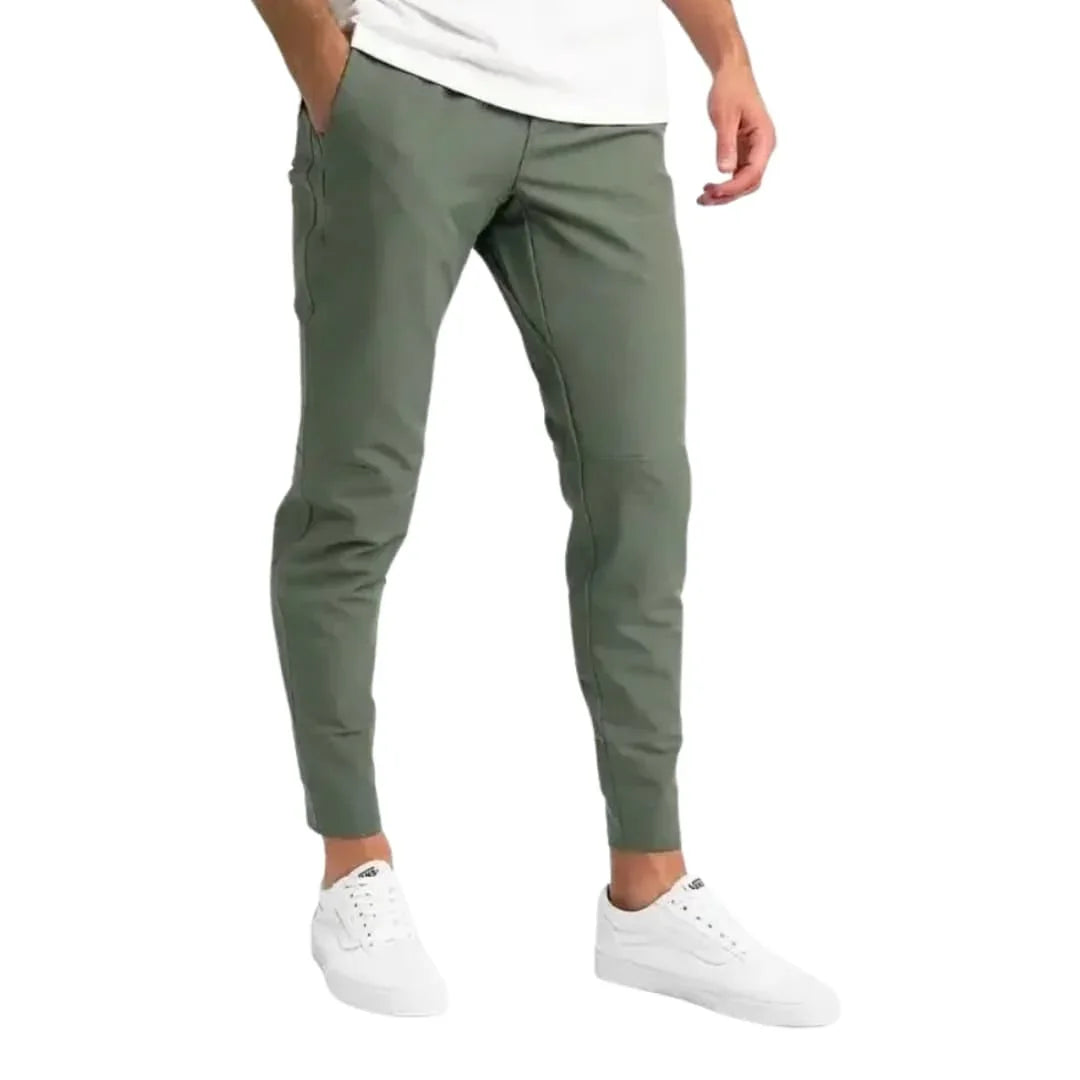 Men's Pants with Elastic Waistband and Adjustable Drawstring