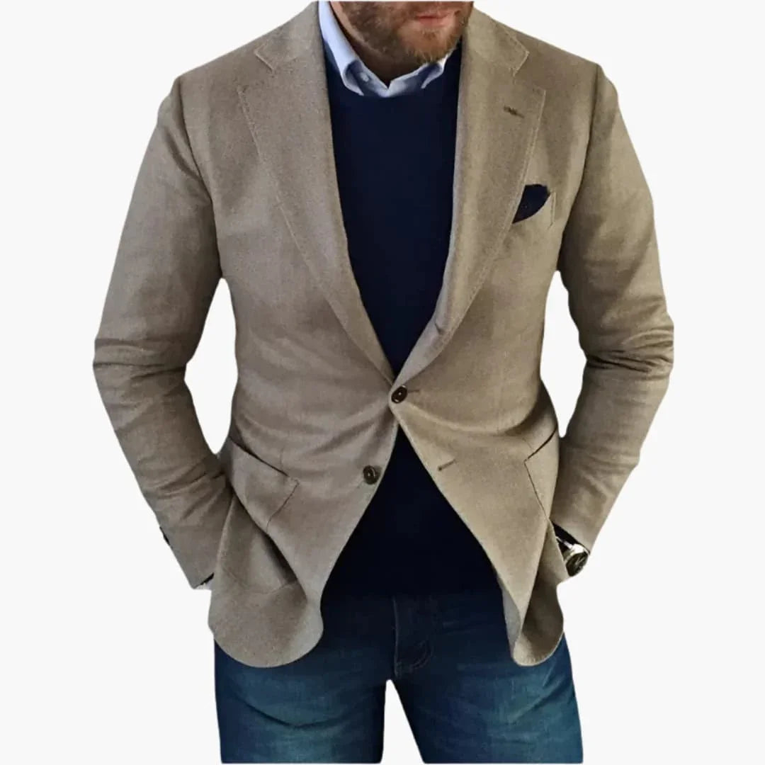 Men's Jacket with Lapel Collar