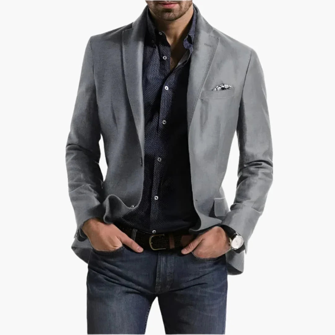 Men's Jacket with Lapel Collar