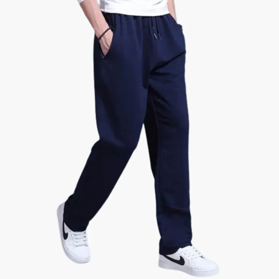 Men's Jogging Pants with Elastic Waistband and Cuffs at the Ankles