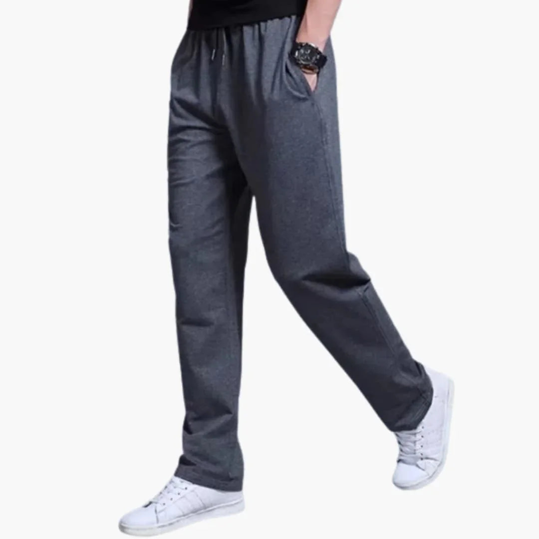 Men's Jogging Pants with Elastic Waistband and Cuffs at the Ankles