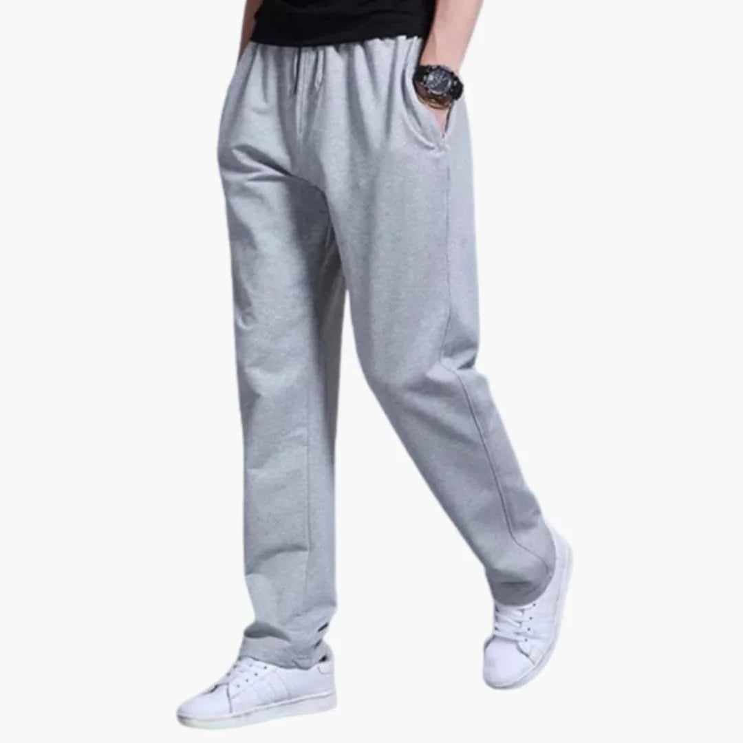 Men's Jogging Pants with Elastic Waistband and Cuffs at the Ankles