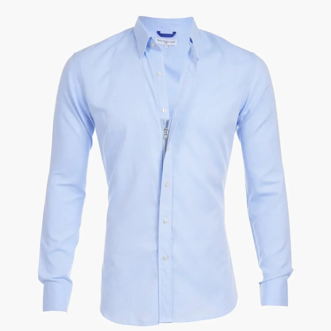 Bavane | Men's Long Sleeve Shirt with Zipper and Straight Hem