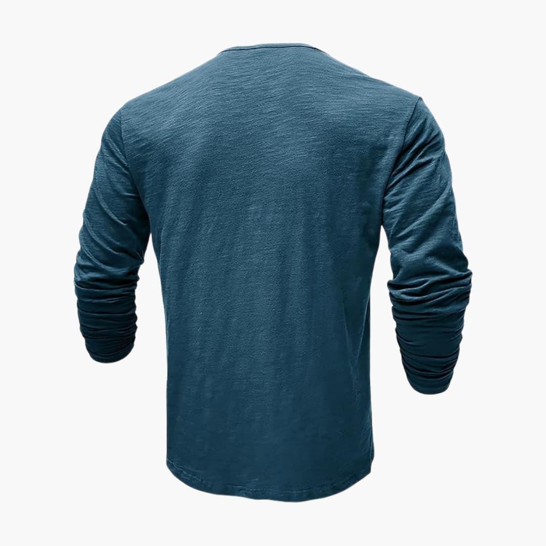 Men's Long Sleeve Shirt with Button Placket