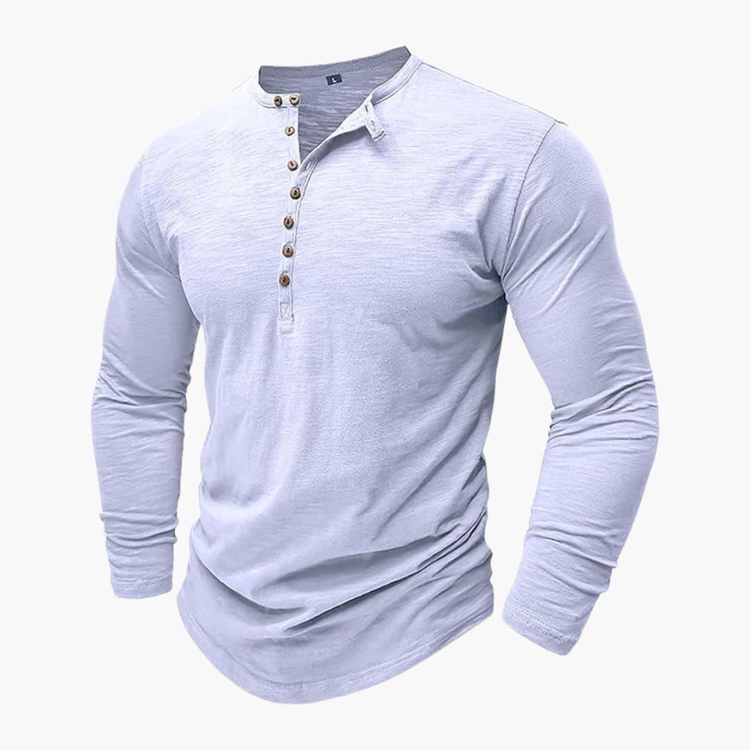 Men's Long Sleeve Shirt with Button Placket