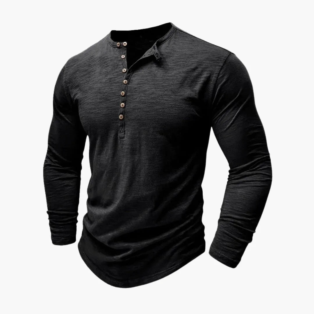 Men's Long Sleeve Shirt with Button Placket