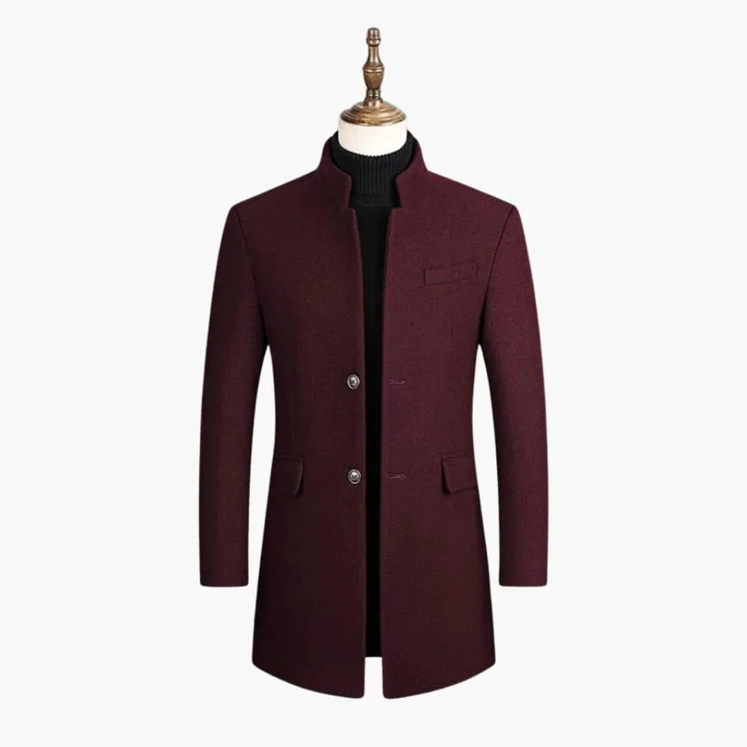 Bavane | Men's Long Coat with Button Closure