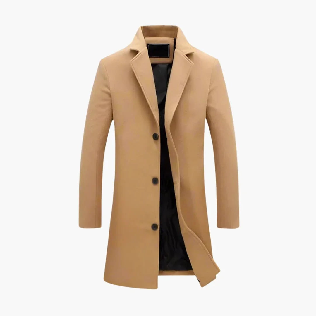 Bavane | Men's Coat with Notched Collar and Button Closure