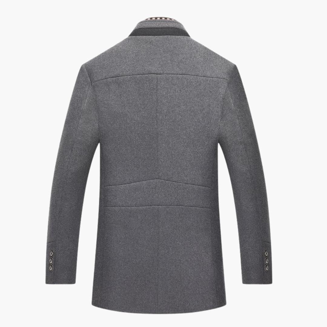 Men's Coat with Stand-Up Collar