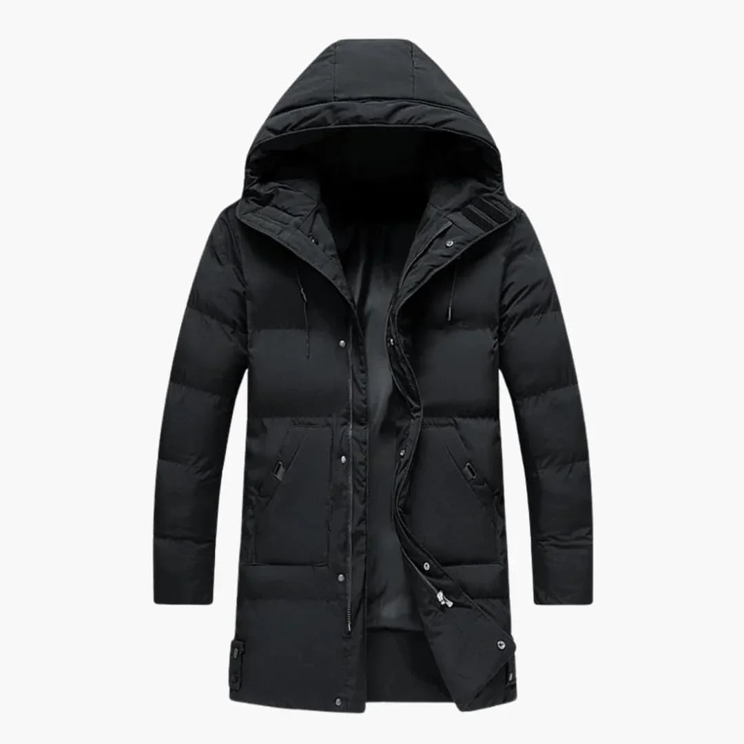 Men's Parka Jacket with Hood and Zipper