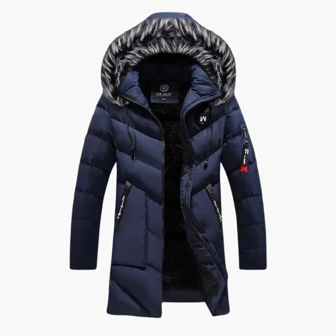 Bavane | Men's Parka with Hood and Quilted Surface