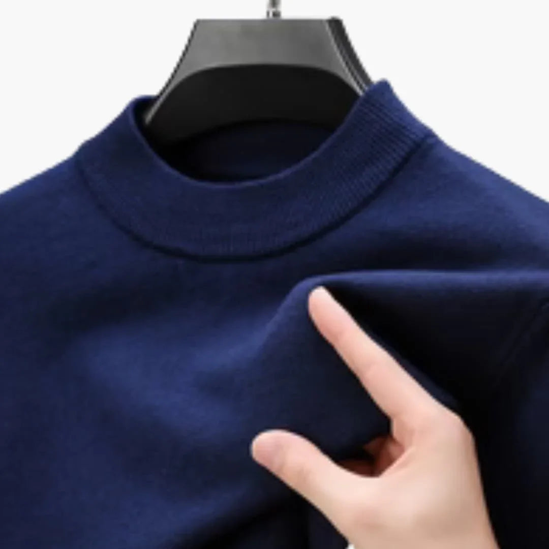 Men's Sweater with Long Sleeves, Ribbed Cuffs, and Ribbed Hem