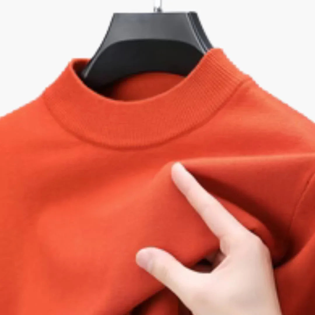 Men's Sweater with Long Sleeves, Ribbed Cuffs, and Ribbed Hem