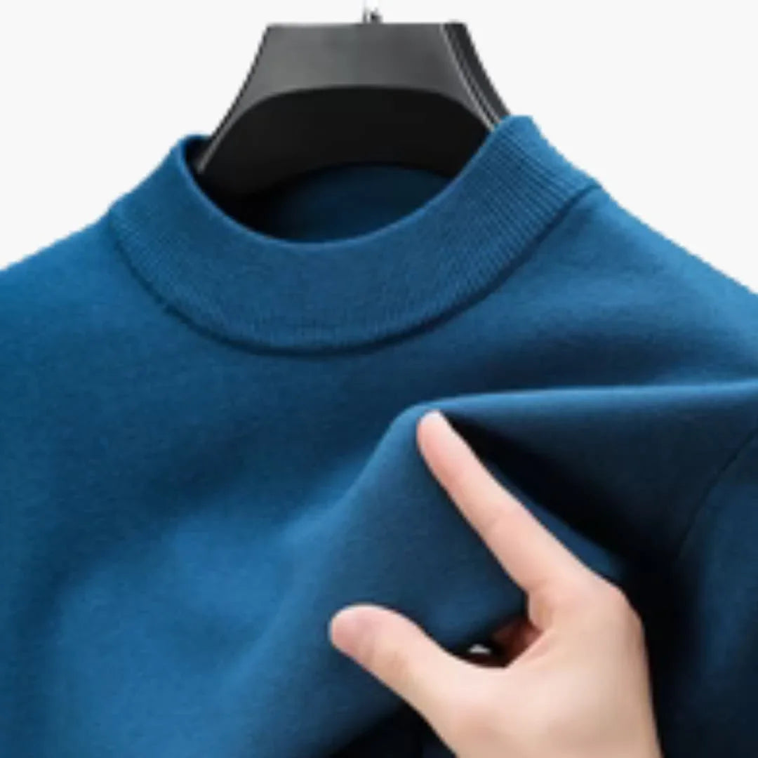 Men's Sweater with Long Sleeves, Ribbed Cuffs, and Ribbed Hem