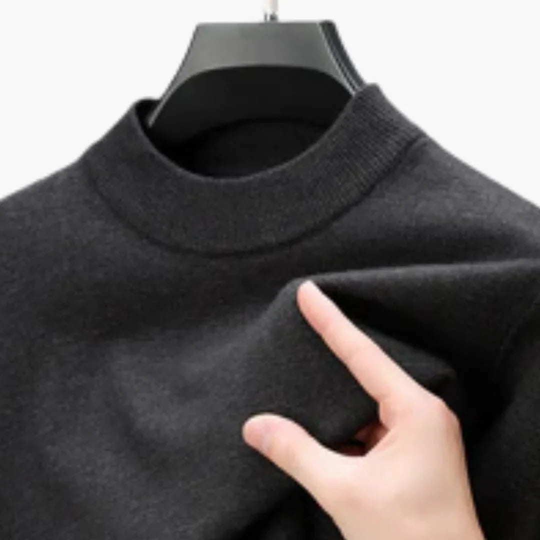 Men's Sweater with Long Sleeves, Ribbed Cuffs, and Ribbed Hem