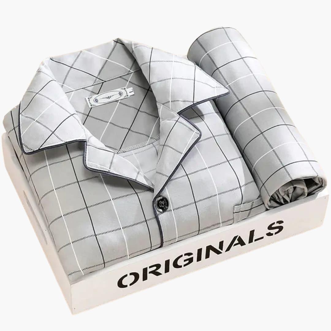 Men's Pajama Set with Shirt and Long Pants