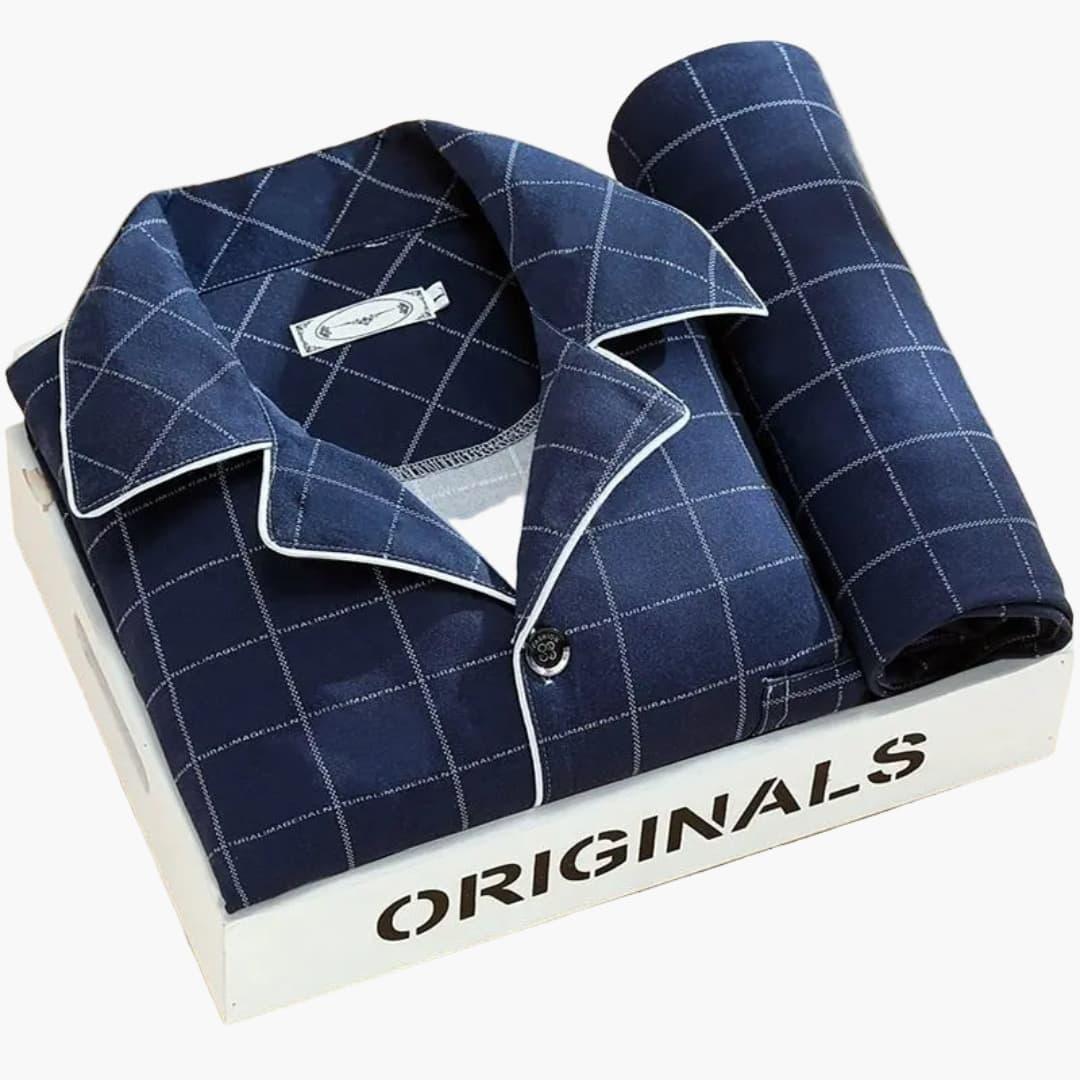 Men's Pajama Set with Shirt and Long Pants