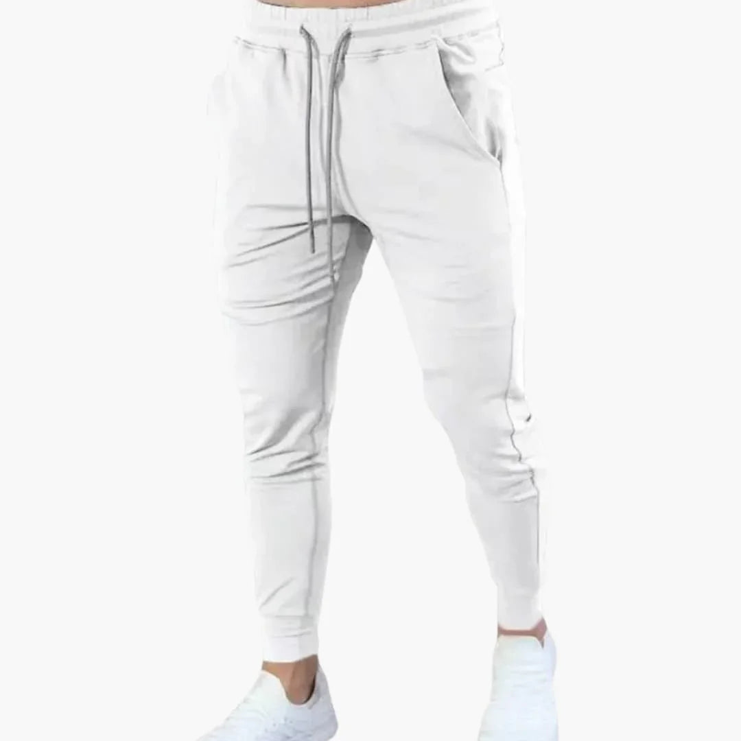 Men's Slim Jogging Pants with Elastic Waistband and Drawstring