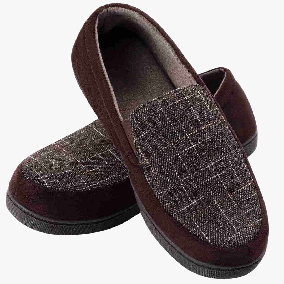 Bavane | Men's Slip-On Loafers with Check Pattern and Structured Outsole