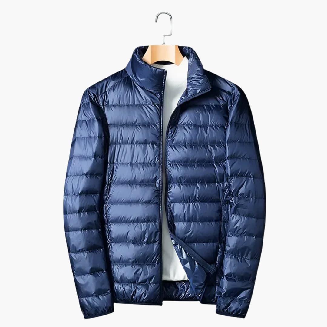 Men's Quilted Jacket with Stand-Up Collar