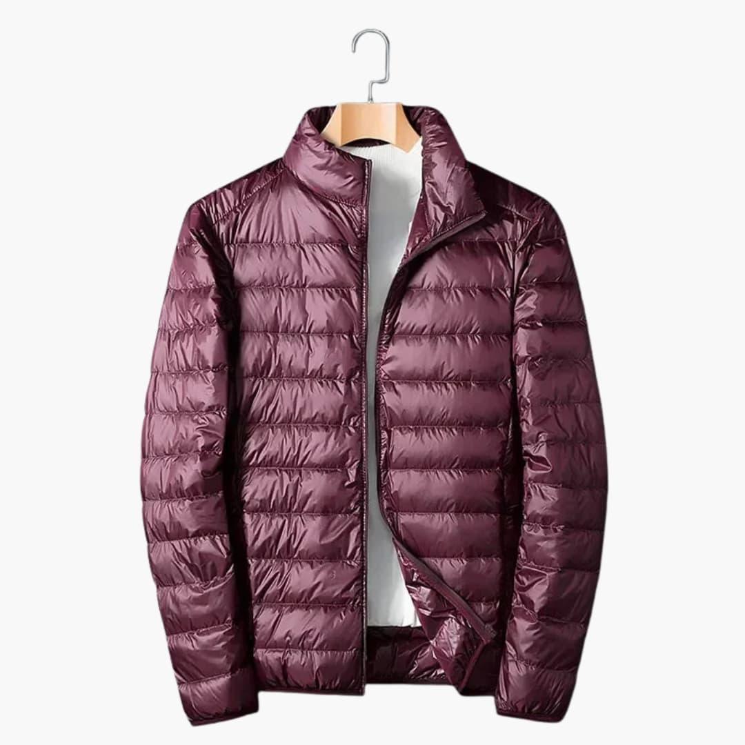 Men's Quilted Jacket with Stand-Up Collar