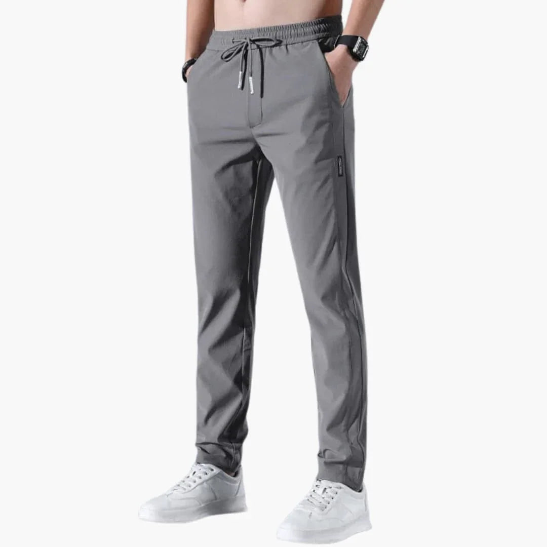 Men's Stretch Pants with Waistband and Straight Leg