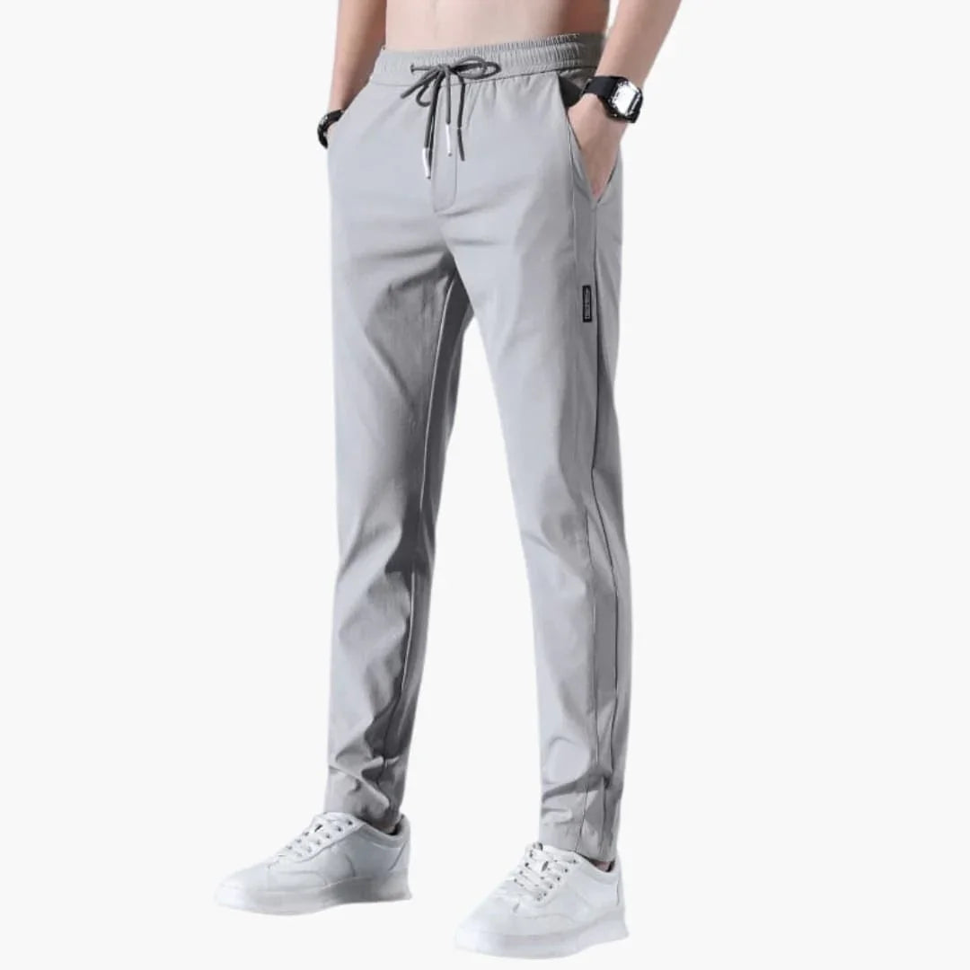 Men's Stretch Pants with Waistband and Straight Leg