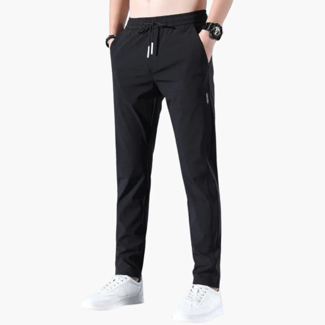 Men's Stretch Pants with Waistband and Straight Leg