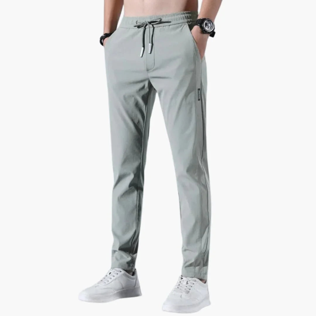 Men's Stretch Pants with Waistband and Straight Leg