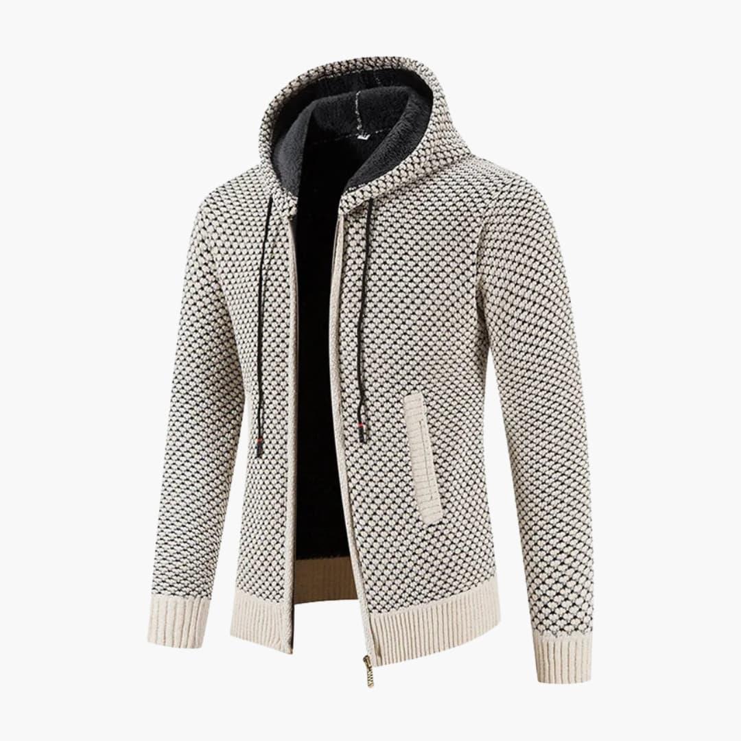 Bavane | Men's Knitted Jacket with Hood and Zipper