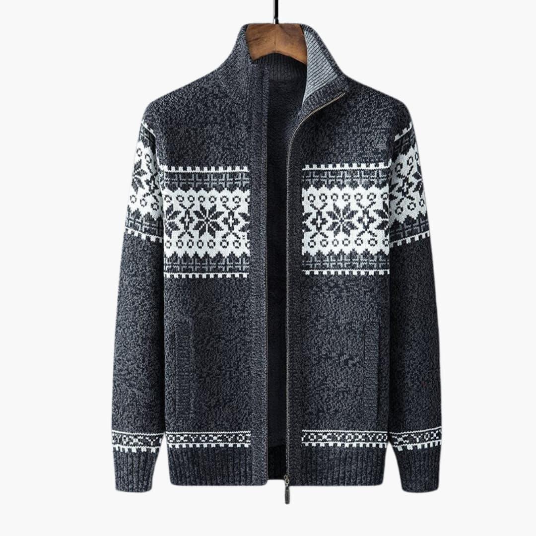 Men's Knit Cardigan with Zipper