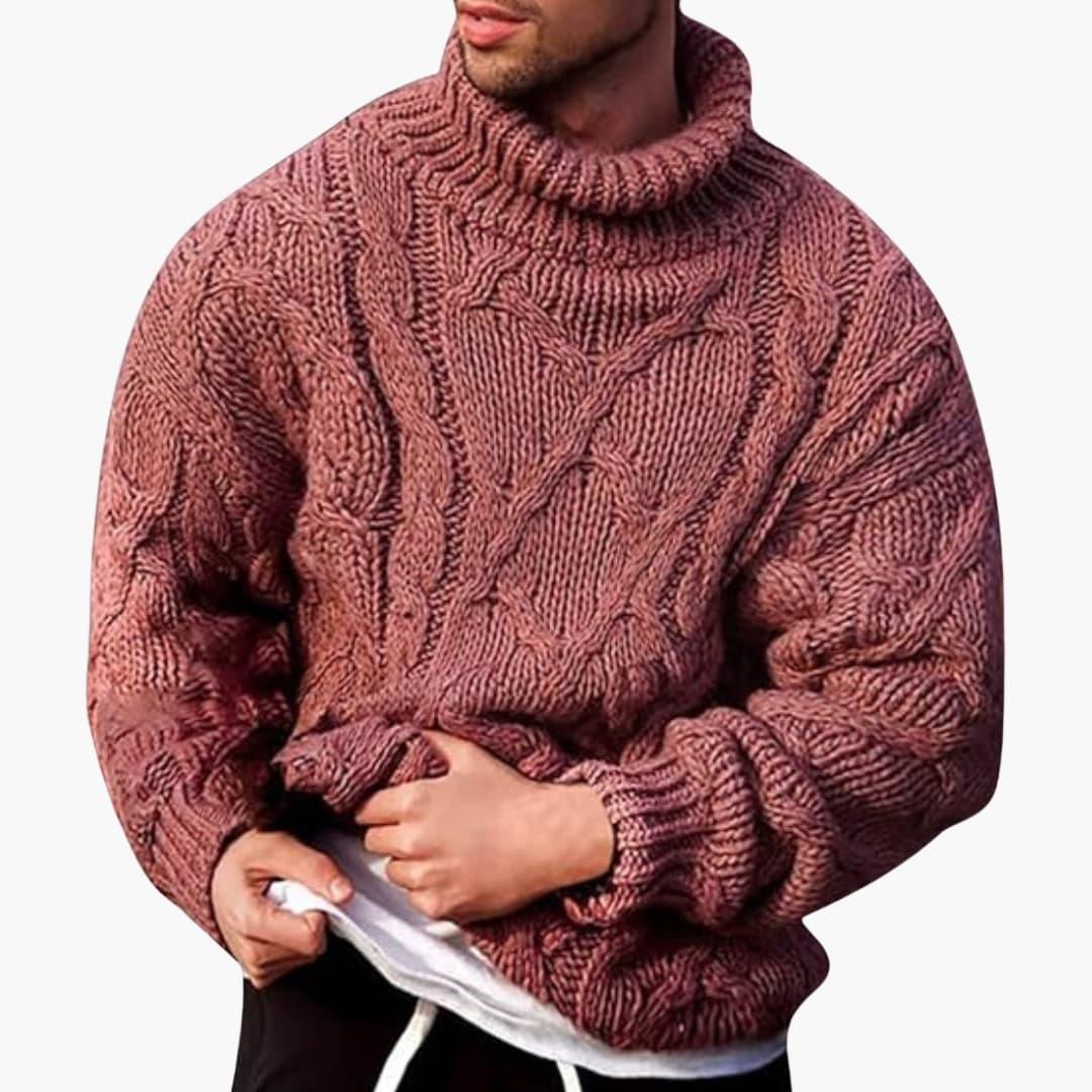Men's Knitted Sweater with Turtleneck