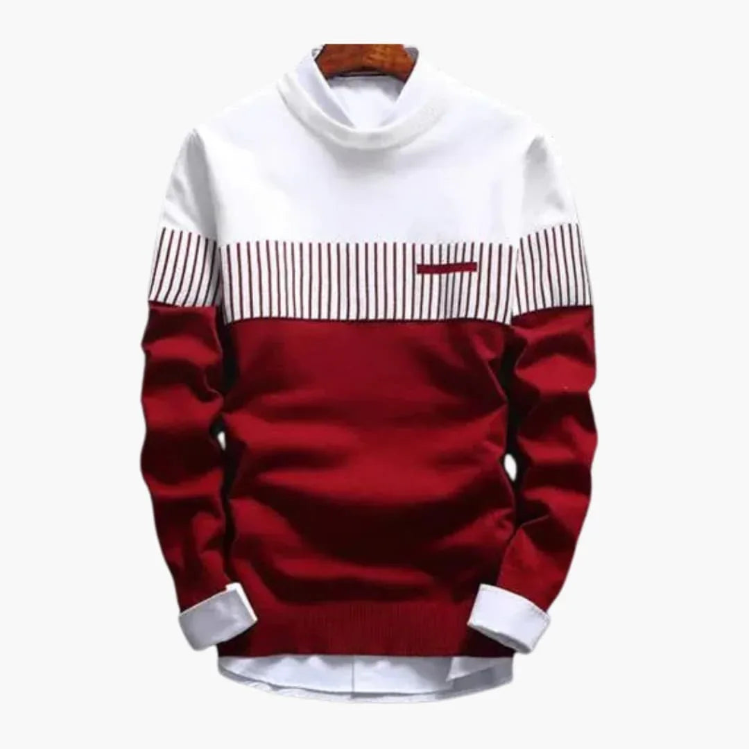 Men's Knit Sweater with Stripes