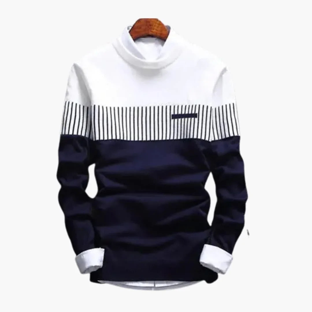 Men's Knit Sweater with Stripes