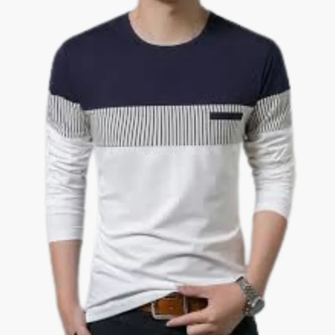 Men's Knit Sweater with Stripes