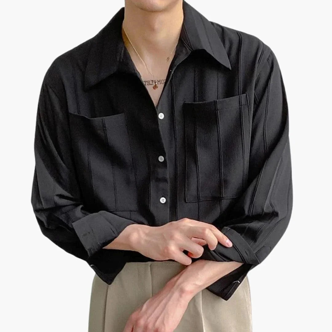 Bavane | Men's T-Shirt with Round Neck and Ribbed Texture