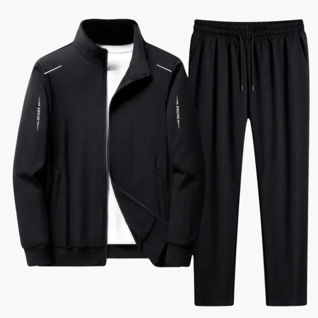 Men's Tracksuit with Zip Jacket and Pants with Elastic Waistband