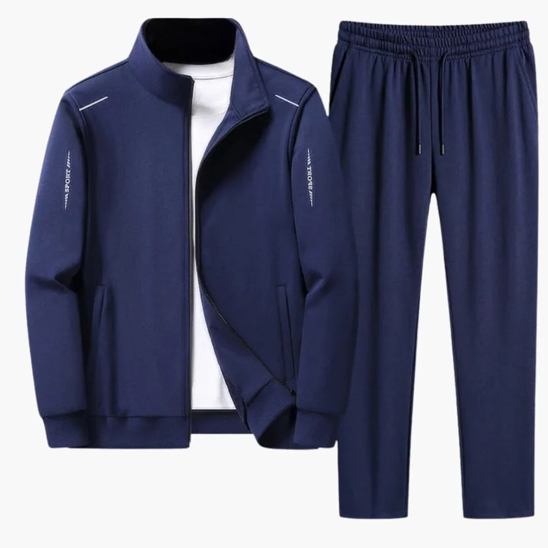 Men's Tracksuit with Zip Jacket and Pants with Elastic Waistband