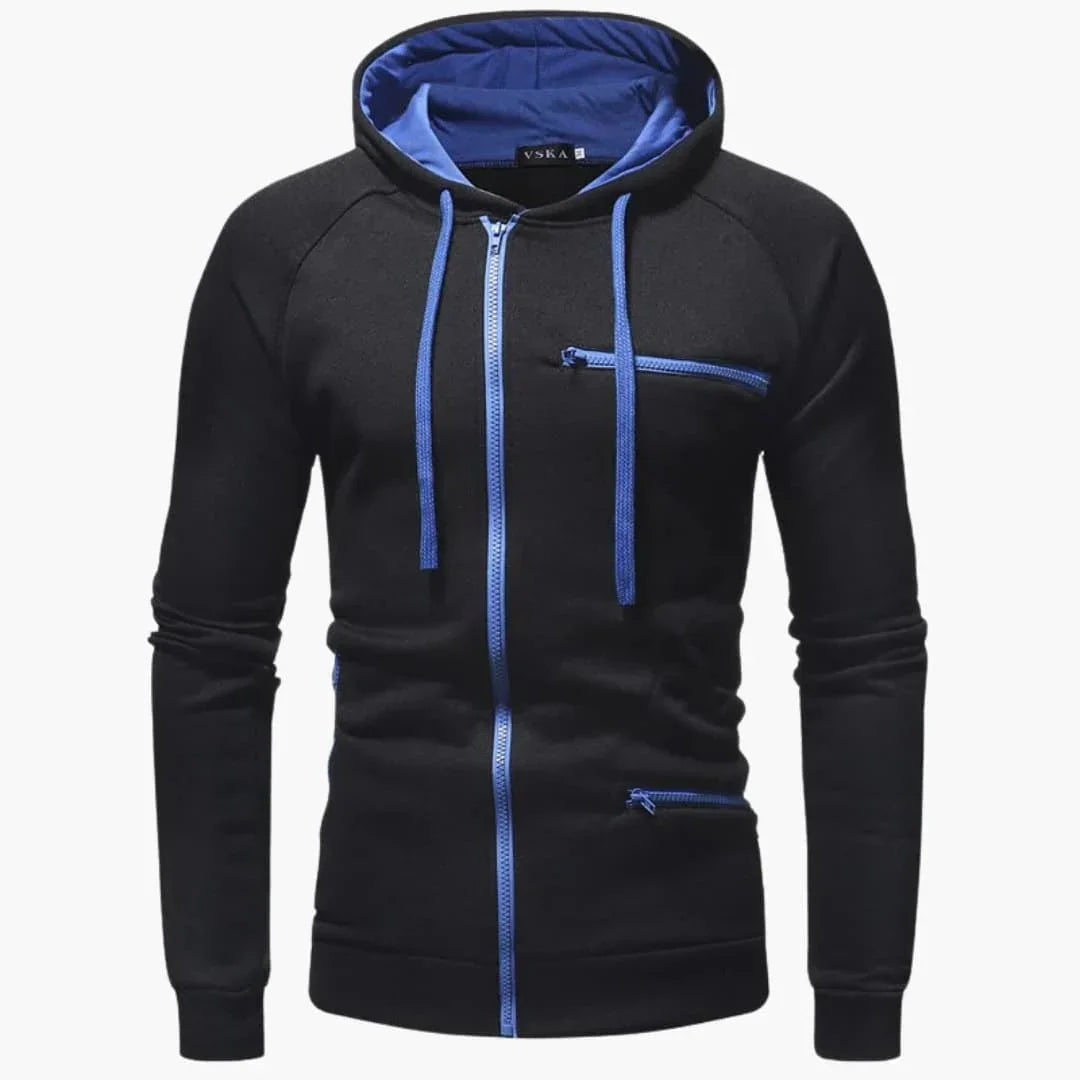 Men's Zip Hoodie with Hood and Pockets