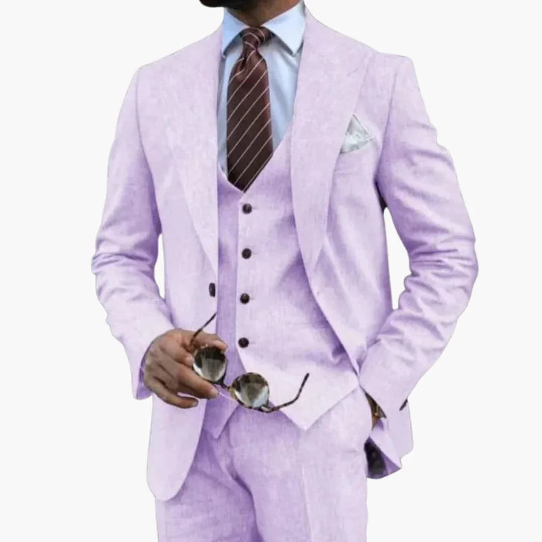 Men's 3-Piece Suit with Notched Lapel