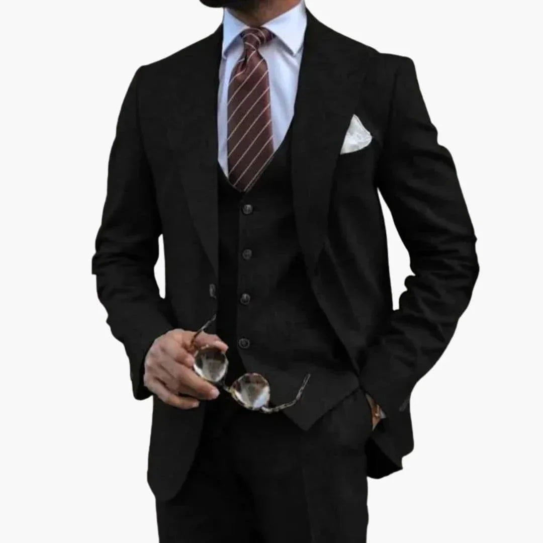Men's 3-Piece Suit with Notched Lapel