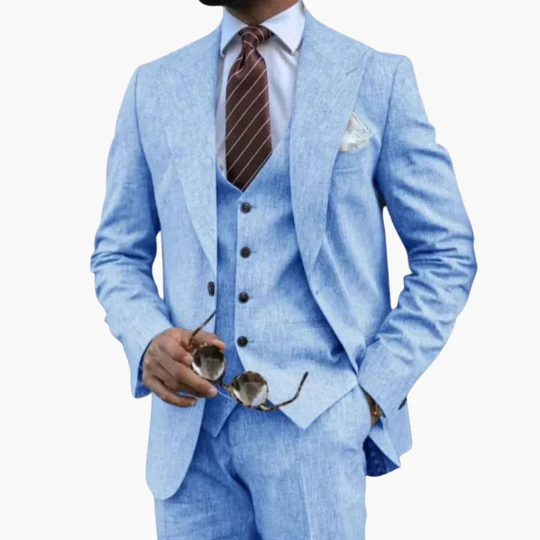 Men's 3-Piece Suit with Notched Lapel