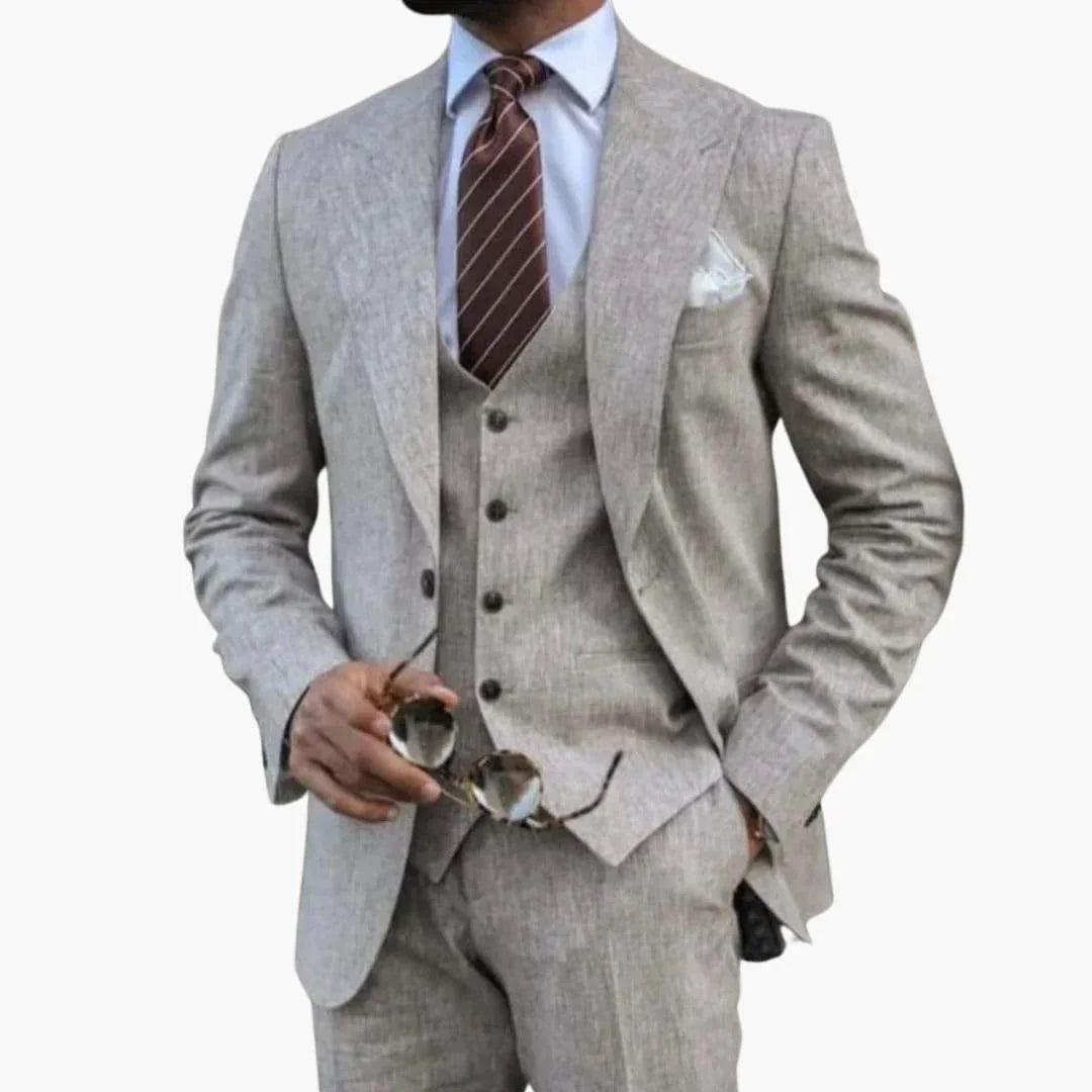 Men's 3-Piece Suit with Notched Lapel