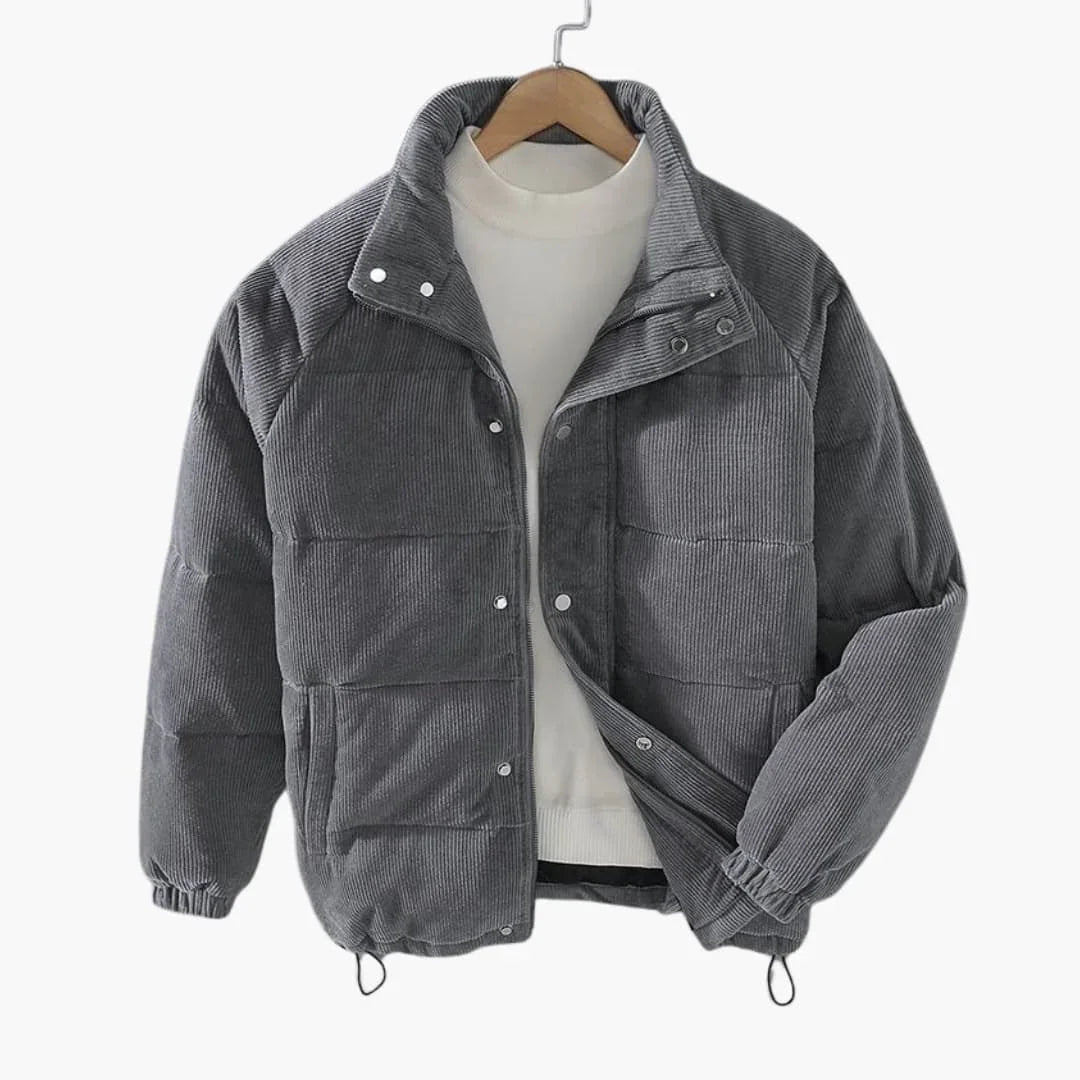Bavane | Men's Cord Jacket with Snap Button Closure